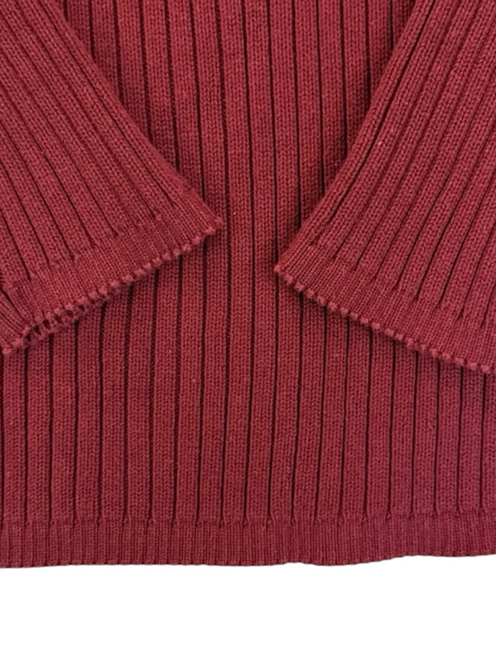 Vintage 2001 Timberland V-Neck Rib Knit Sweater Medium Burgundy Y2K Logo